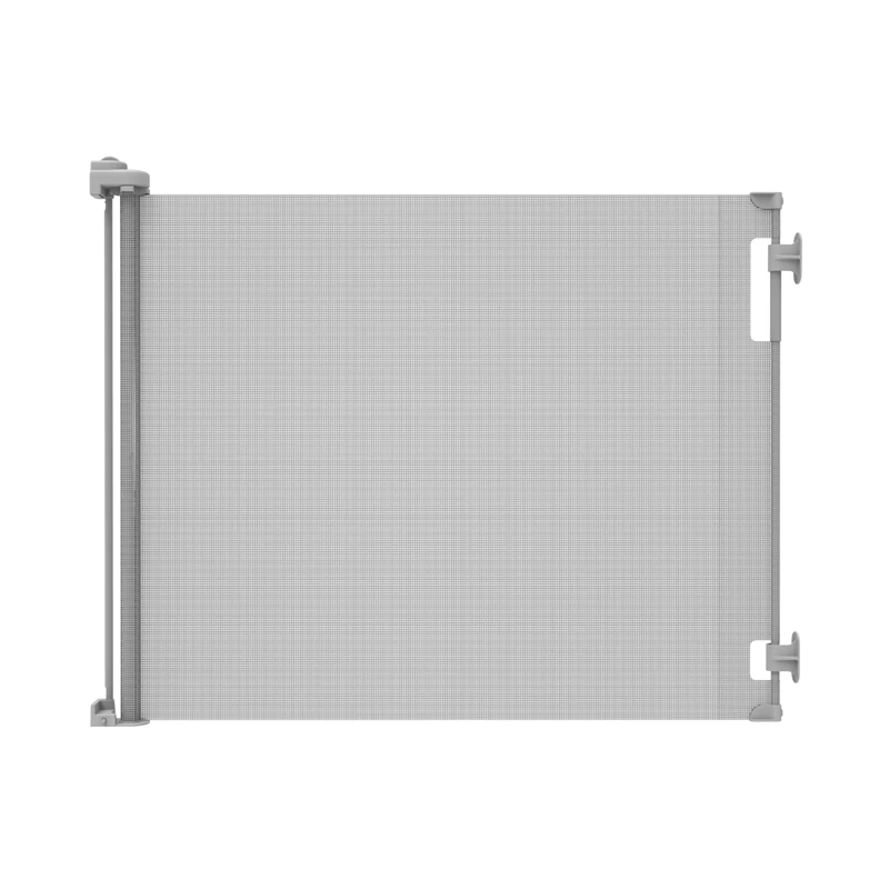 Hakuna Pets Indoor/Outdoor Retractable Dog Gate, Paw Proof UV Resistant Mesh, 3-Way Locking, One-Handed Operation, Manual Tension, Installs Anywhere, 93cm Tall Extends to 1.8m Wide, Grey
