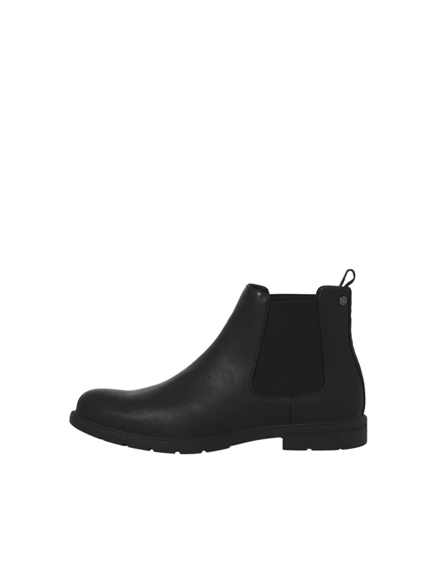 JACK & JONES Men's Jfwfenchurch Pu Chelsea Boots, charcoal, 44 EU