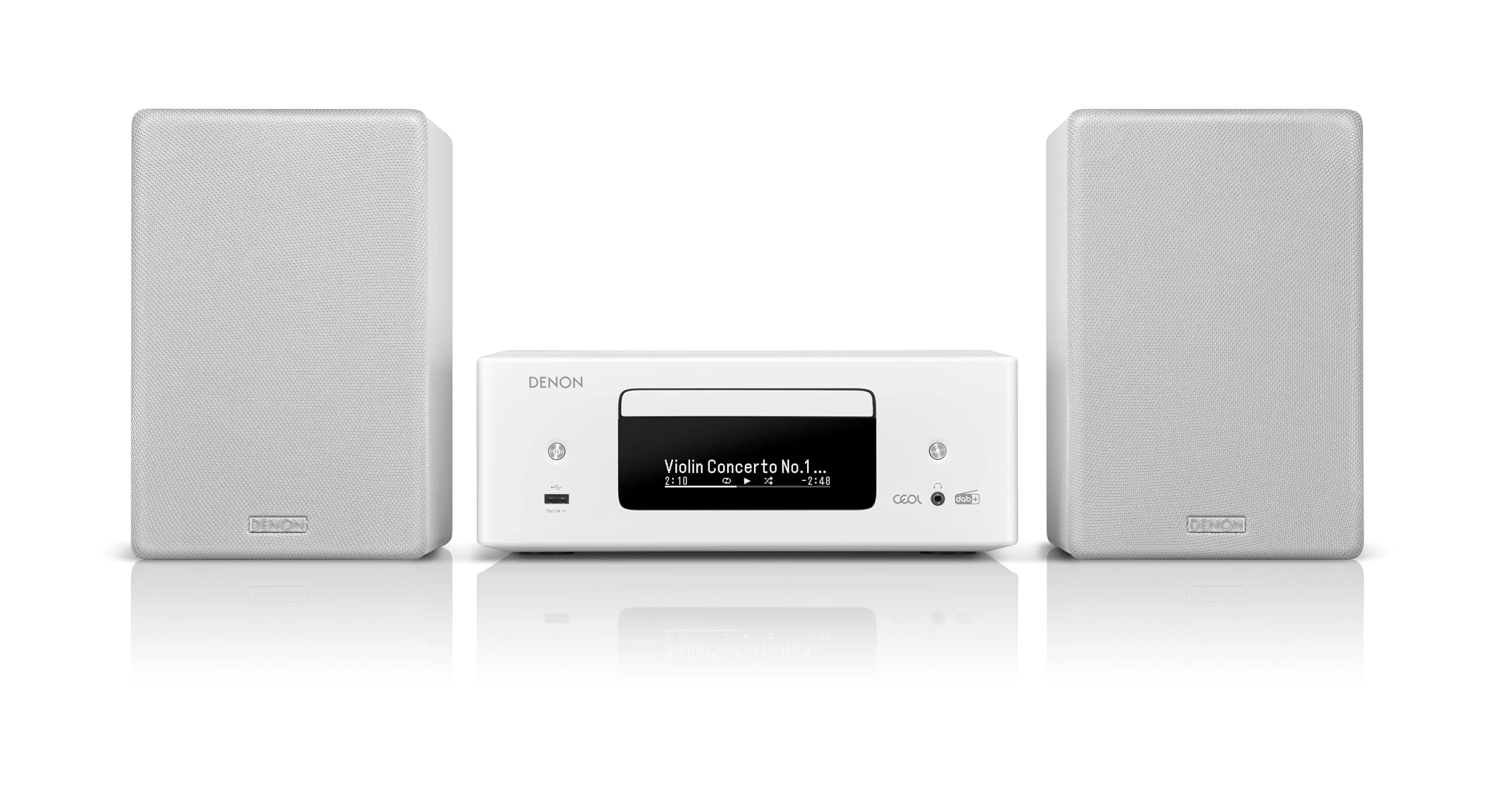 Denon CEOL N12DAB all-in-one system with CD player, DAB/FM radio, HDMI ARC and HEOS® Built-in - White