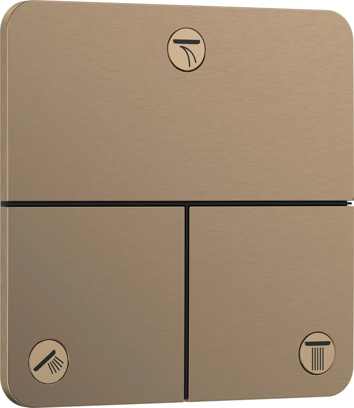 hansgrohe ShowerSelect Comfort Q - valve for concealed installation of ShowerSelect Comfort thermostats (3 functions), brushed bronze , 15587140
