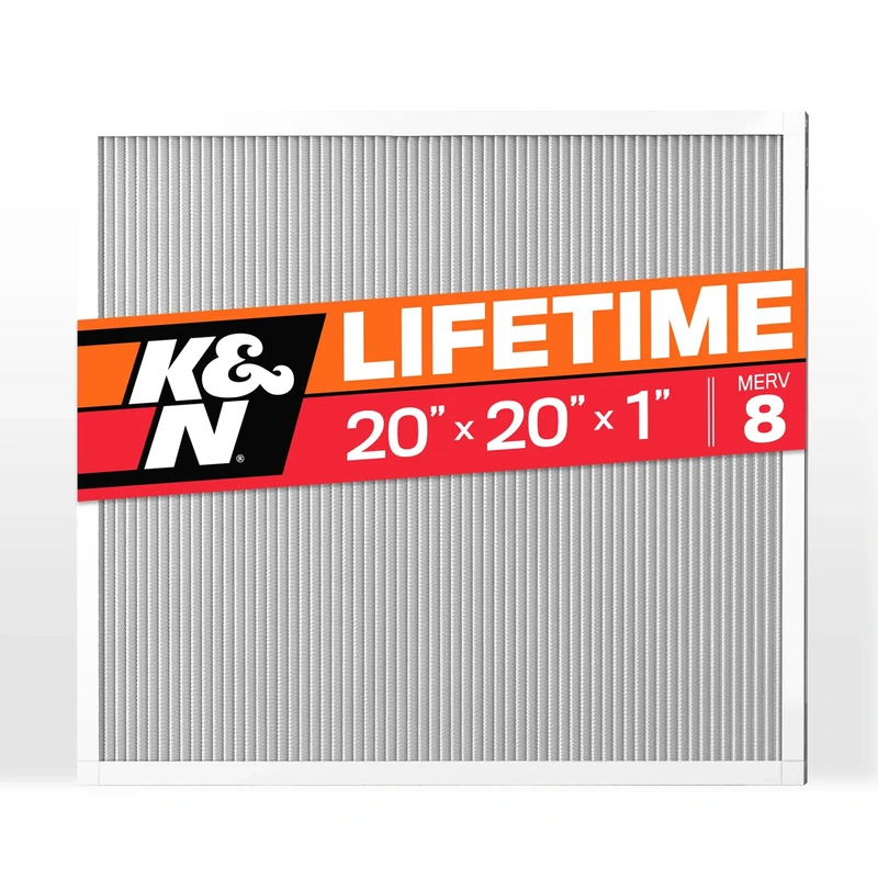 K&N 20X20X1 HVAC Furnace Air Filter, Lasts a Lifetime, Washable, Merv 8, the Last HVAC Filter You Will Ever Buy, Breathe Safely at Home or in the Office, HVC-8-12020