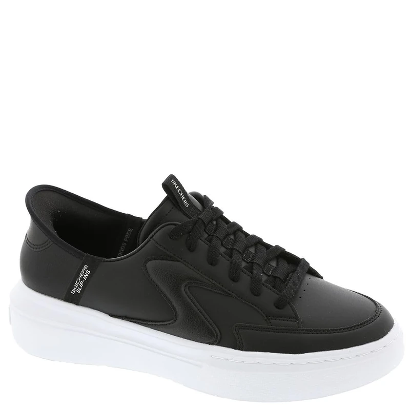 Skechers Women's Cordova Classic New Reign Sneaker, Black Duraleather/White Trim, 5.5 UK