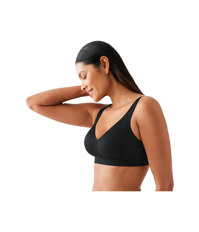 Wacoal Women's Inside Job Unlined Full Coverage Wire Free Bra, 852345, Black, 34D