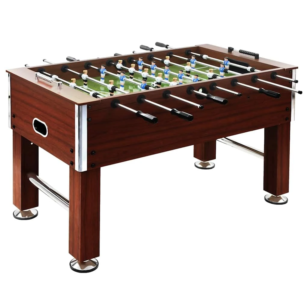 vidaXL Professional Football Table in Brown with MDF and Steels Stability, Sliding Player Rods, Non-slip Handles and Adjustable Chrome-plated Legs for Home and Group Games