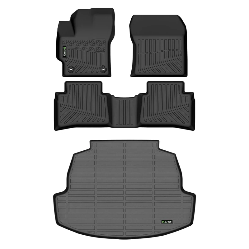 HAFIDI All Weather Car Floor Mats & Cargo Liner for Corolla Sedan 2020-2024 Custom Fit Full Set Accessories - Black