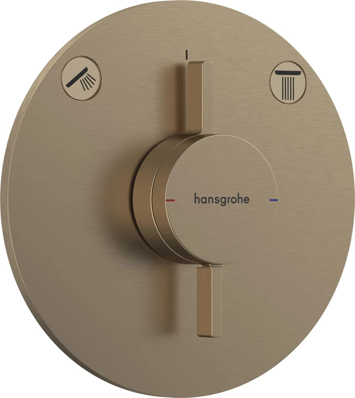 hansgrohe DuoTurn S - shower mixer conceiled for 2 functions, shower mixer tap round, single lever shower mixer for iBox universal 2, brushed bronze, 75418140