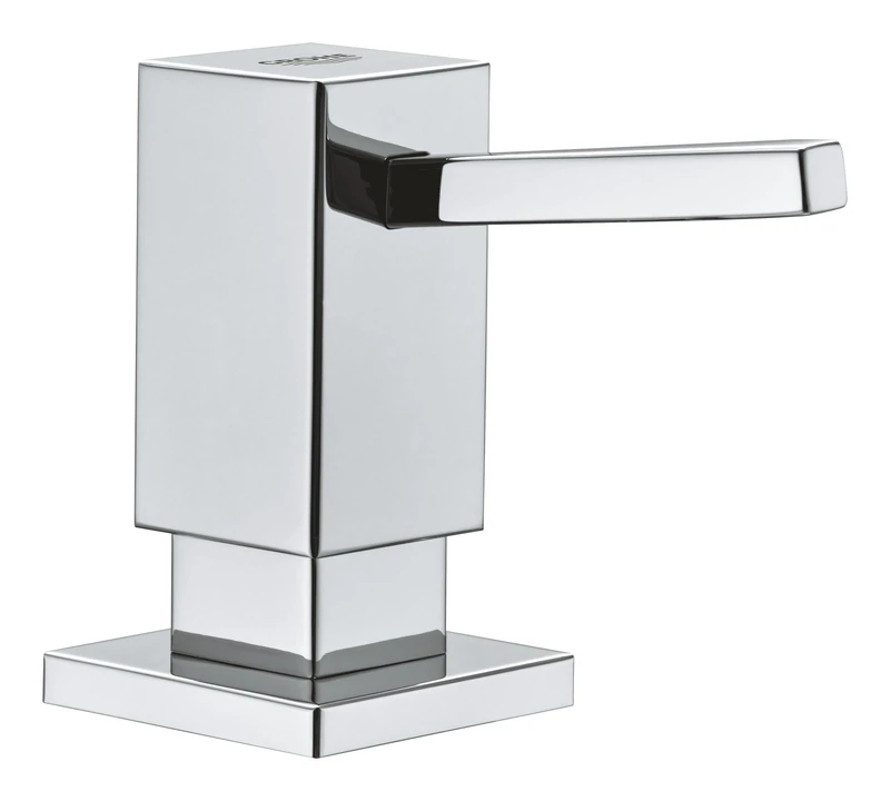 GROHE Cubic Soap Dispenser for Liquid Soaps, Storage Bin 500ml, Chrome, 40649000
