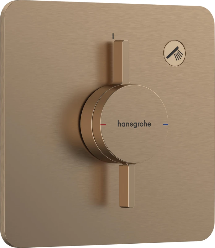 hansgrohe DuoTurn Q - shower mixer conceiled for 1 function, shower mixer tap, single lever shower mixer for iBox universal 2, brushed bronze, 75614140 - Image 1