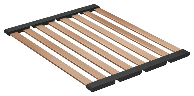 GROHE Foldable Big Dish Rack, Over Kitchen Sink Dish Drainer, 450 x 348 mm, Stainless Steel, Dishwasher Safe, Brushed Warm Sunset, 40856DL0