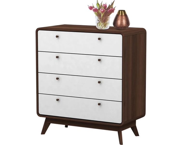 DHP Furniture Cassie Dresser, Walnut Look White