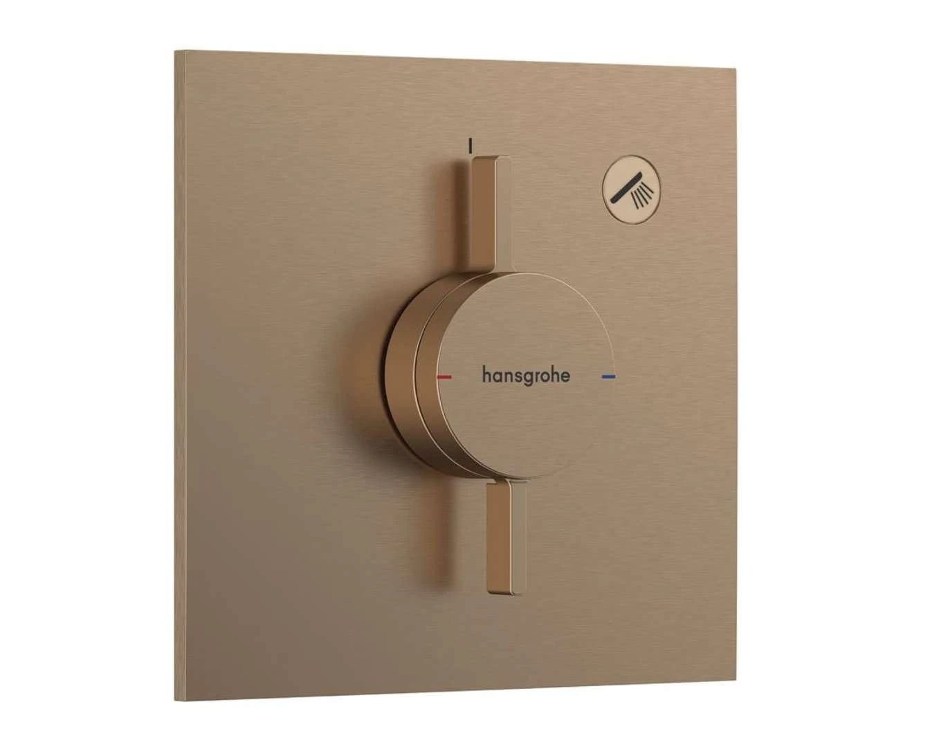 hansgrohe DuoTurn E - shower mixer conceiled for 1 function, shower mixer tap square, single lever shower mixer for iBox universal 2, brushed bronze, 75617140