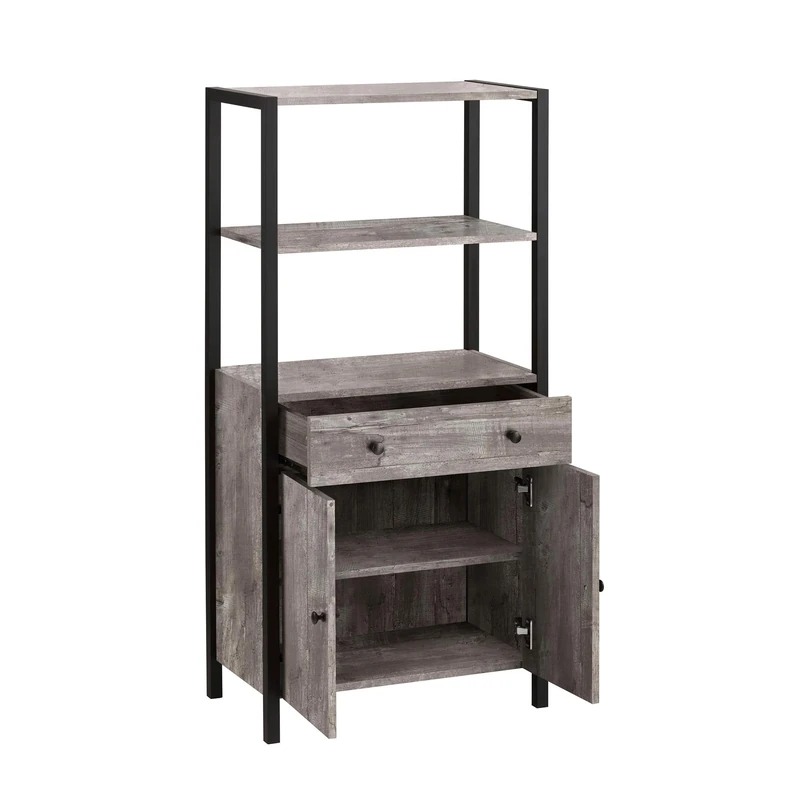 DHP Chris Bathroom Cabinet, Concrete Look Black