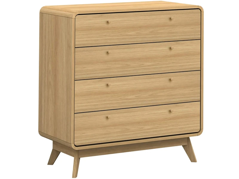 DHP Furniture Cassie Dresser with 4 Drawers Brown