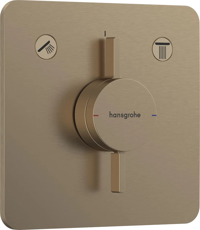hansgrohe DuoTurn Q - shower mixer conceiled for 2 functions, shower mixer tap, single lever shower mixer for iBox universal 2, brushed bronze, 75414140