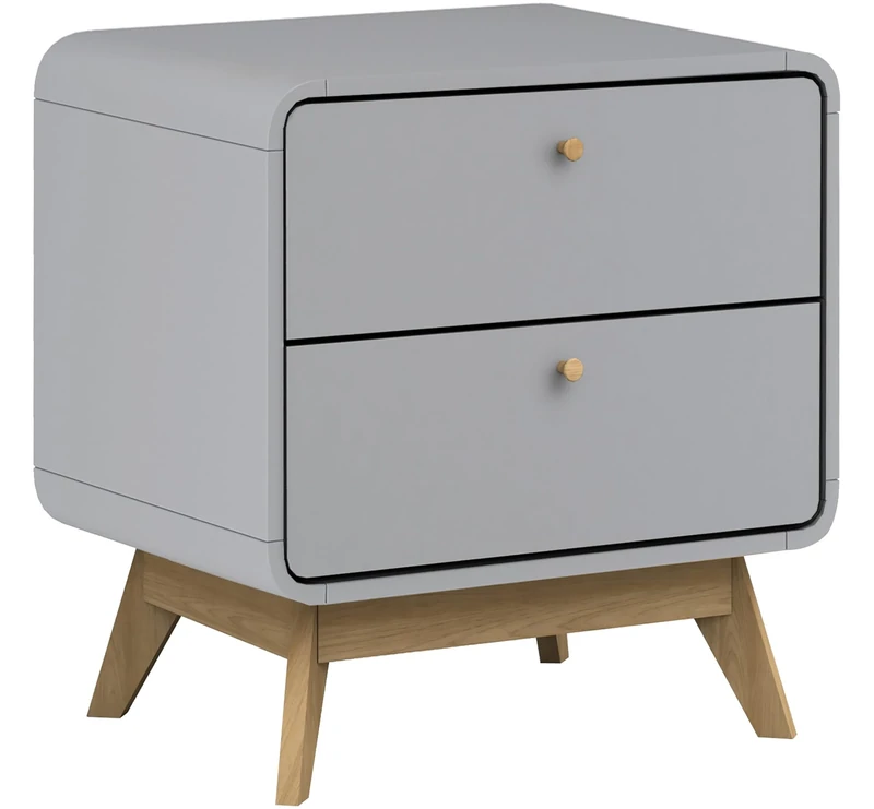 DHP Furniture Cassie End Table with 2 Drawers, Grey