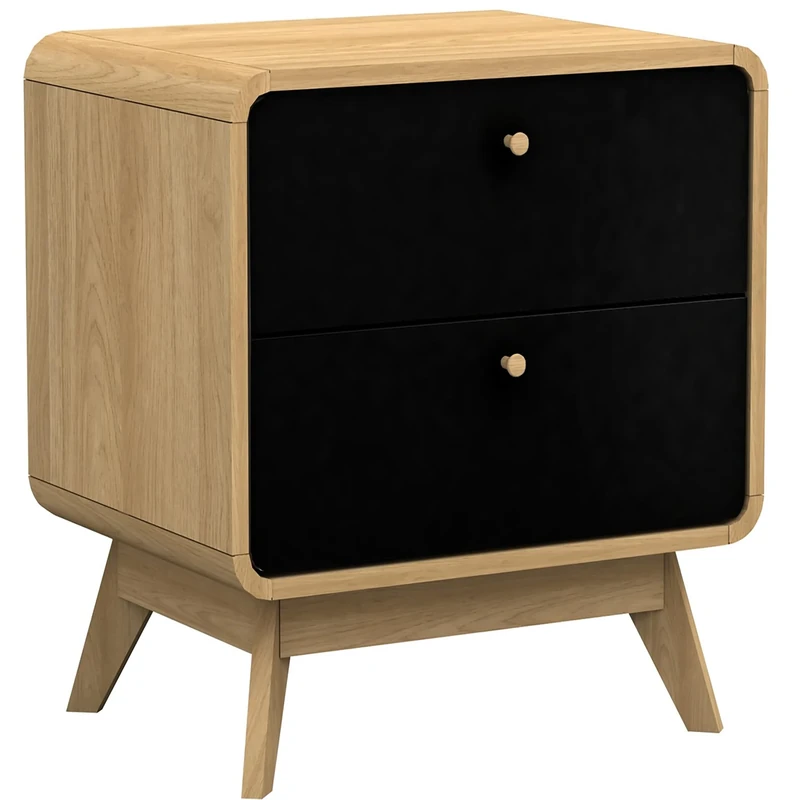 DHP Furniture Cassie End Table with 2 Drawers, Black