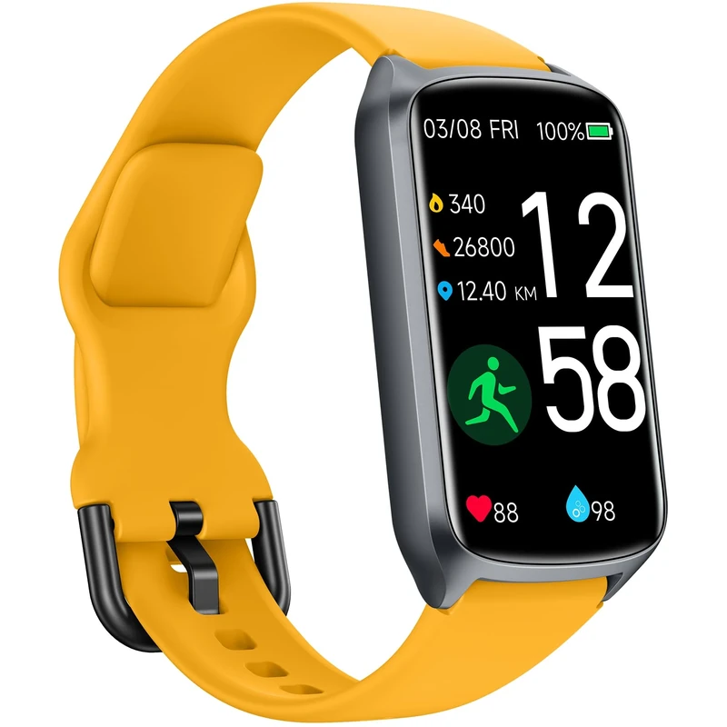 Health Fitness Tracker with 24/7 Heart Rate, Blood Oxygen, Blood Pressure, Sleep Tracker, Step Counter, 5ATM Waterproof Activity Trackers and Smart Watches for Women Men Kids (S & L Bands Included)