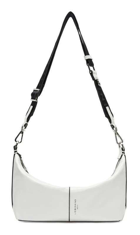 LIEBESKIND BERLIN Leather shoulder bag Paris 4 Paper Touch Crinkle Hobo Arctic creme-white