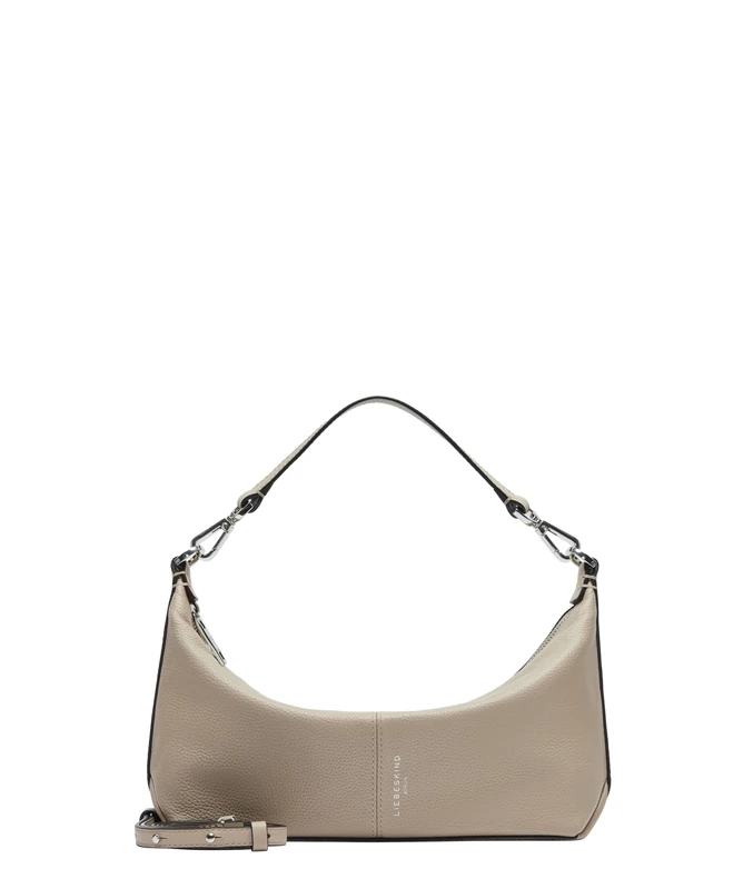 LIEBESKIND BERLIN Leather shoulder bag Paris 4 Small Pebble Hobo Stone taupe