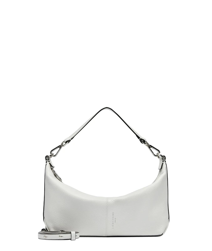 LIEBESKIND BERLIN Leather shoulder bag Paris 4 Small Pebble Hobo Arctic creme-white