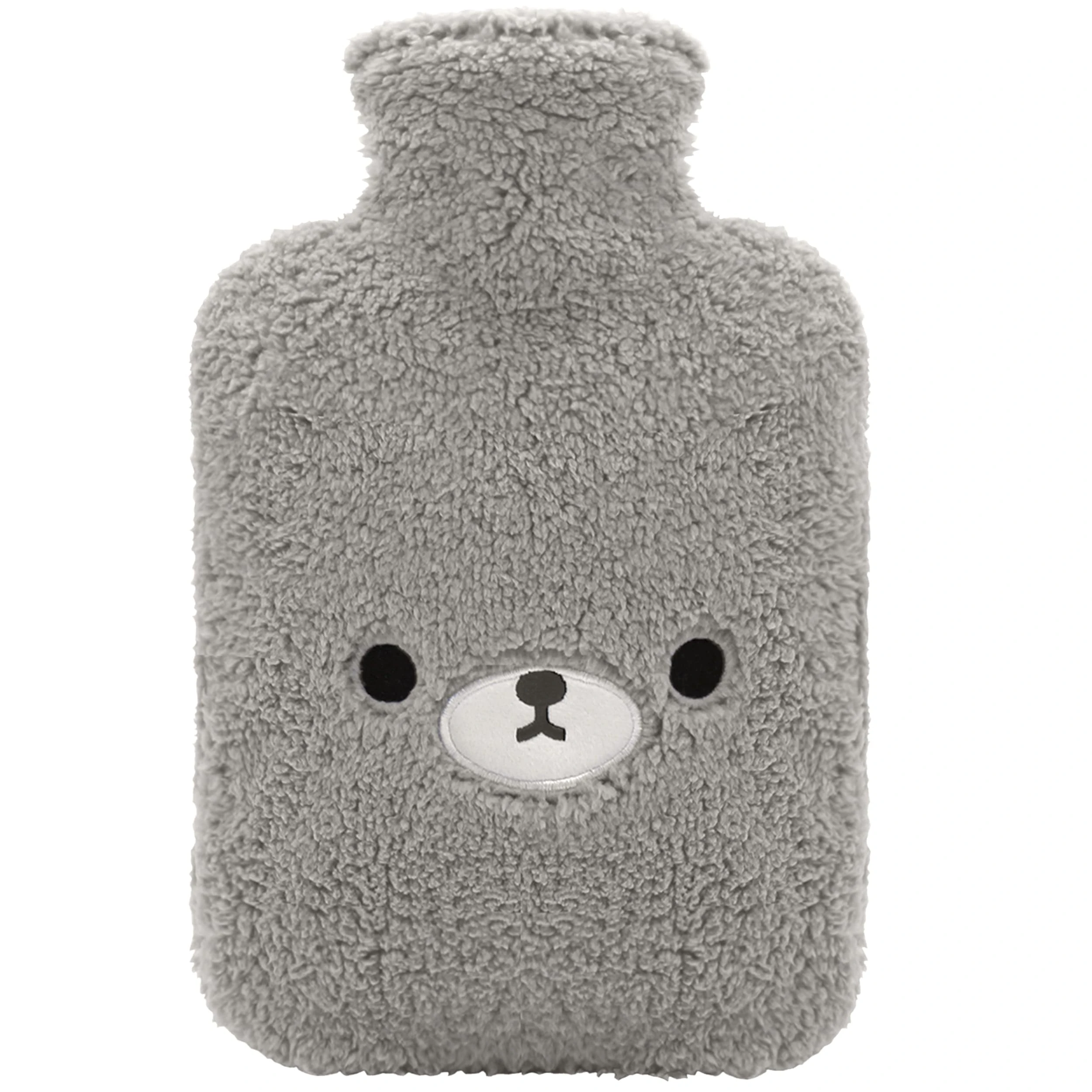 samply Hot Water Bottle with Cute Cover,2L Hot Water Bag for Hot and Cold Compress, Hand Feet Warmer,Neck and Shoulder Pain Relief, Grey Bear