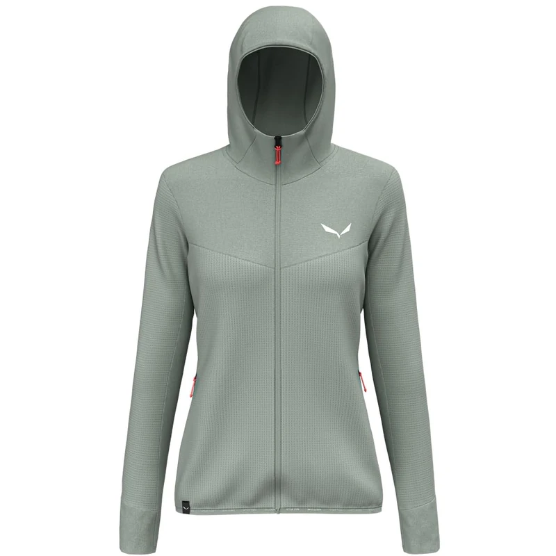 Salewa Puez Waffle Hybrid Polarlite Hooded Fleece Jacket Women, Grey, S