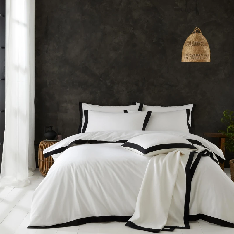 Style Sisters Textured Cotton Single Duvet Cover Set with Pillowcase Ivory - Image 1