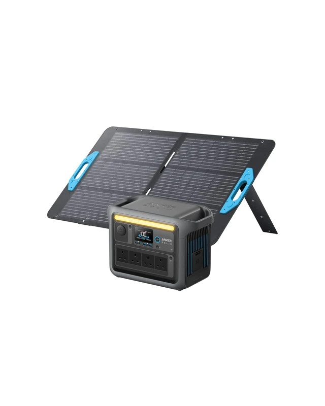 Anker SOLIX C1000 Portable Power Station with 100W Solar Panel, 1800W Solar Generator, LFP (LiFePO4) Battery, 4 AC Outlets, Up to 2400W for Home, Power Outages, and Outdoor Camping