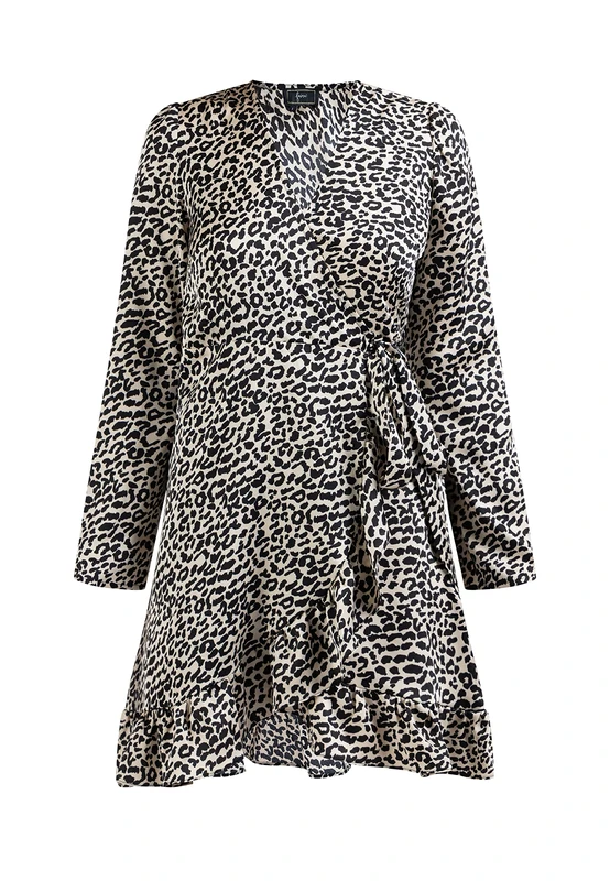 Sookie Women's wrap Dress, Brown, XS