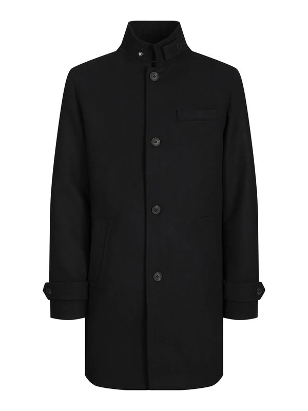 JACK & JONES Men's Jjemelton Wool Coat Sn Wool Coat, black, XS