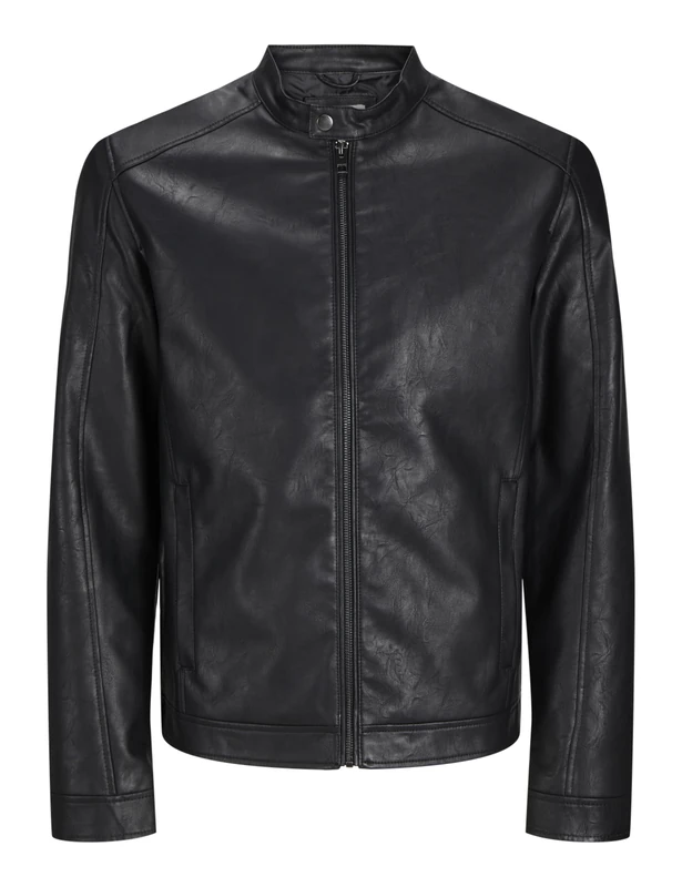 JACK & JONES Men's Jjedylan Clean Pu Jacket Noos Biker Jacket, black, XS