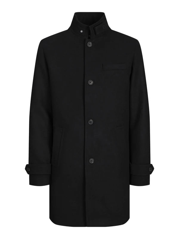 JACK & JONES Men's Jjemelton Wool Coat Sn Wool Coat, black, XL