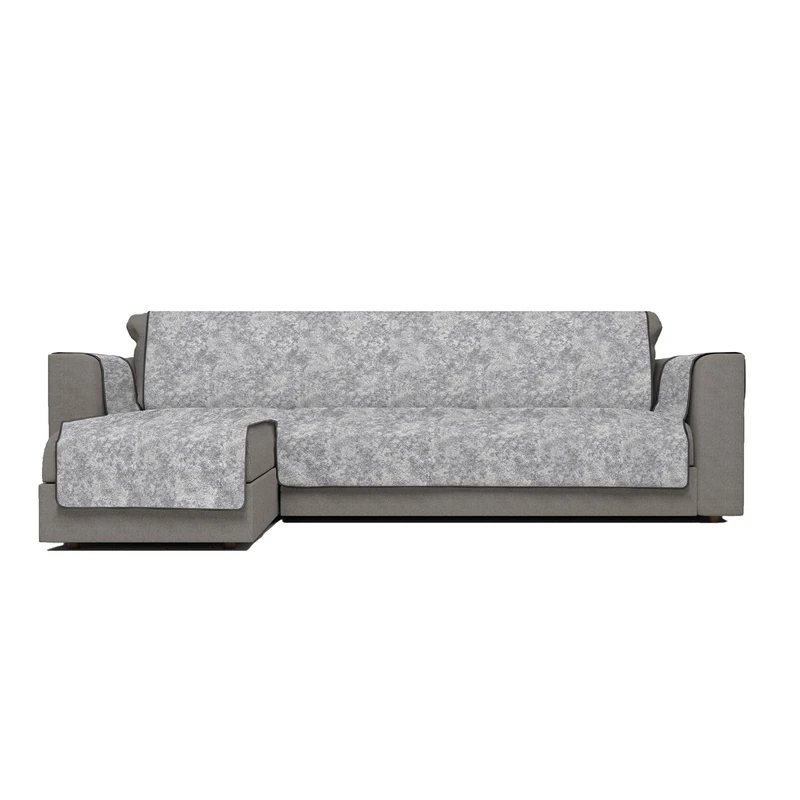 Glamour Non-Slip Sofa Cover, Made in Italy, Left Peninsula Dark Grey 290 cm