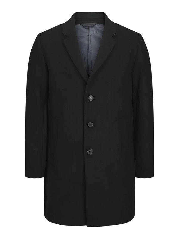 JACK & JONES Men's Jjeharrison Wool Coat Sn Wool Coat, black, XL