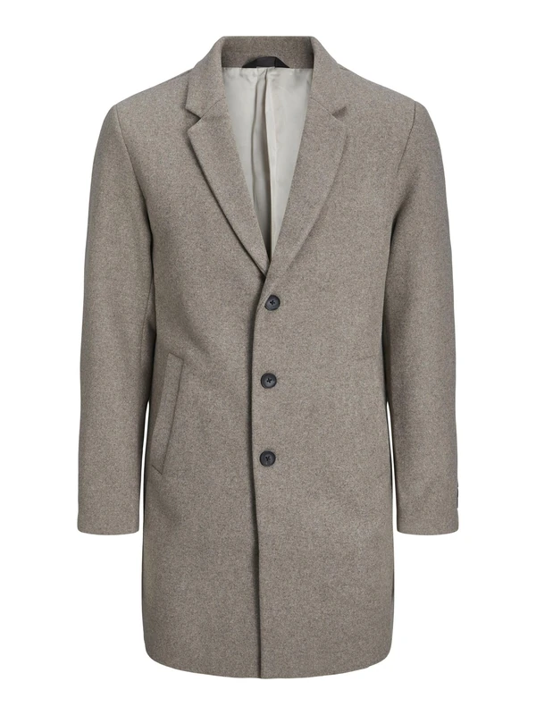 JACK & JONES Male Wool Coat Wool Coat, greige, L