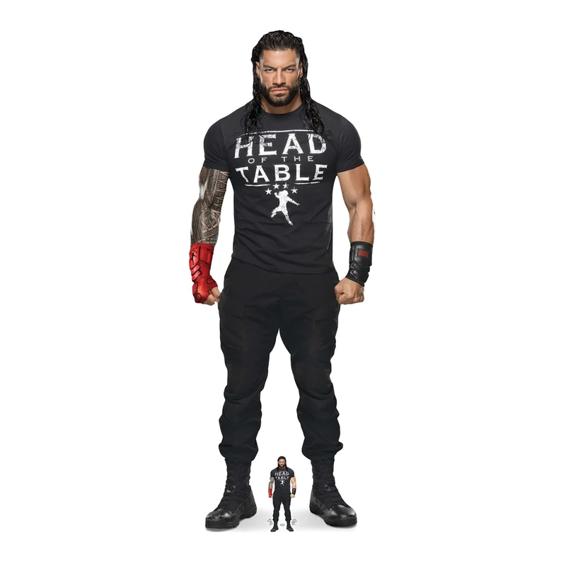 Star Cutouts SC4326 WWE Roman Reigns Head of the Table Lifesize Cardboard Cutout with Mini – Wrestling Champion Party Decoration & Collector Gift
