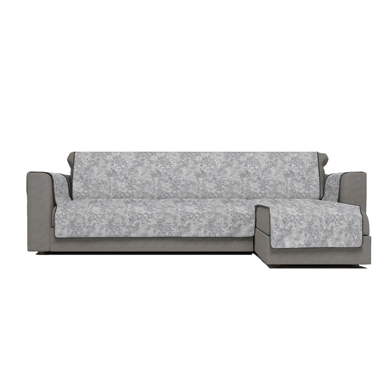 Glamour Non-Slip Sofa Cover, Made in Italy, Right Peninsula Dark Grey 190 cm