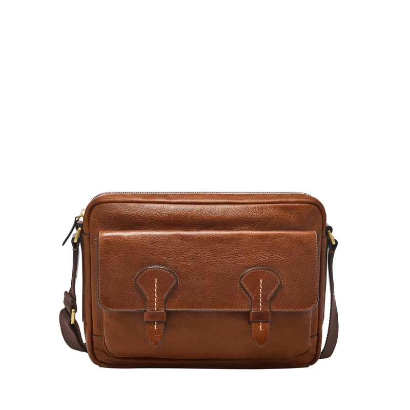 Fossil Men's Bennett Crossbody, Bennet Brown