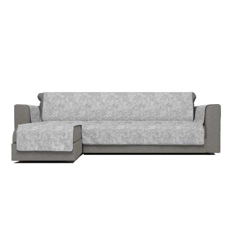 Glamour Non-Slip Sofa Cover, Made in Italy, Left Peninsula Light Grey 240 cm