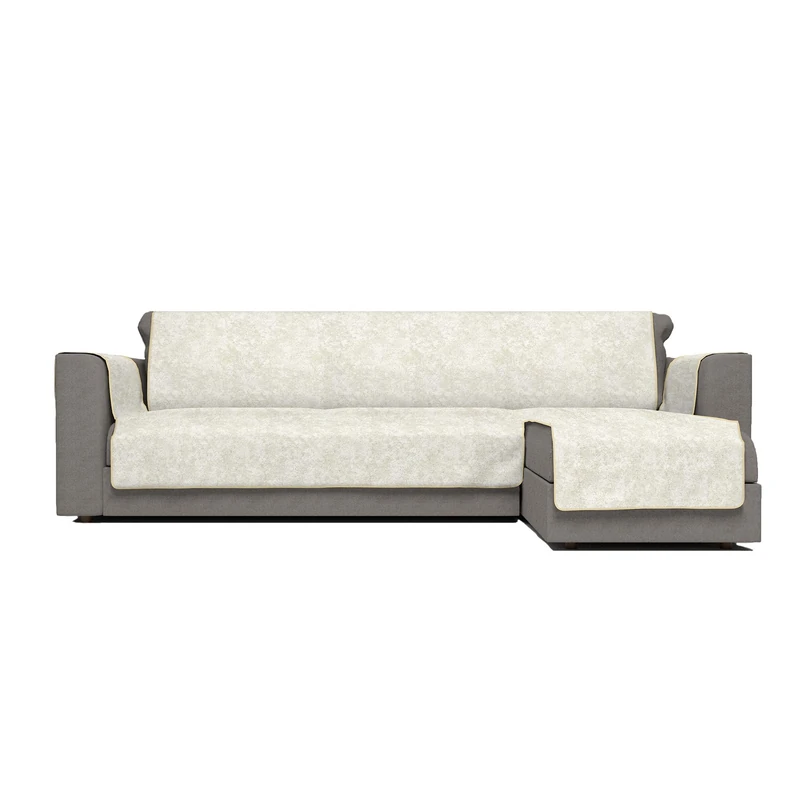 Glamour Non-Slip Sofa Cover, Made in Italy, Right Peninsula Cream 290 cm