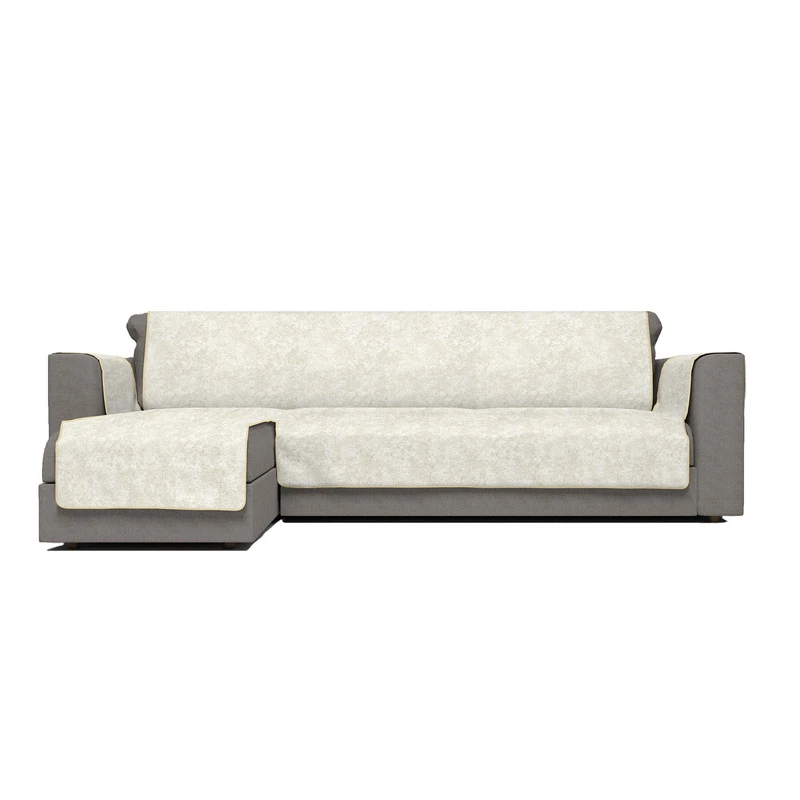 Glamour Non-Slip Sofa Cover, Made in Italy, Left Peninsula Cream 240 cm