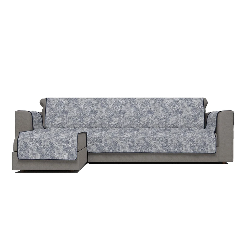 Glamour Non-Slip Sofa Cover, Made in Italy, Left Peninsula Dark Blue 190 cm