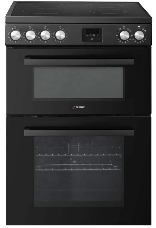 Teknix TKED64INDB 60cm Induction Double Oven Electric Cooker - Black