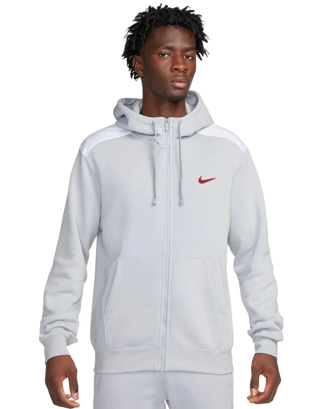 NIKE NSW SP FLC FZ - Grey-White, Grey White, X-Large