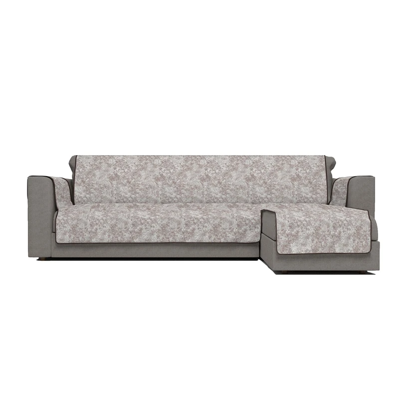 Glamour Non-Slip Sofa Cover, Made in Italy, Right Peninsula, Brown, 190 cm