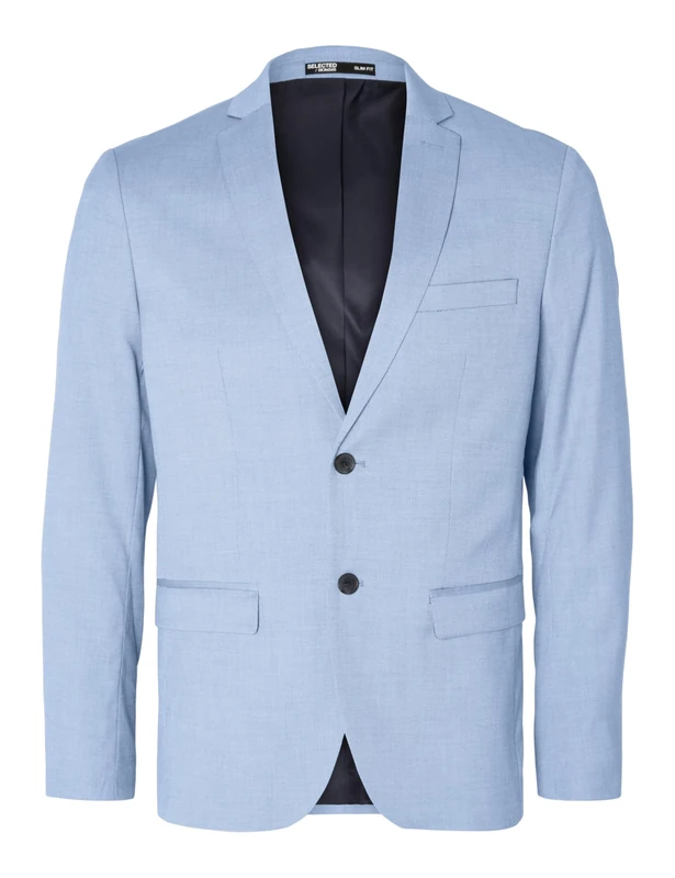 SELETED HOMME Men's Slhslim-Cedric Structure BLZ Noos Jacket, Light Blue, 42R