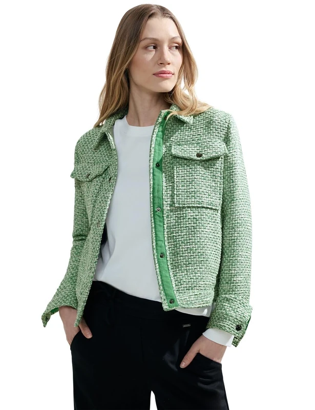 Cecil Women's Bouclé Jacket, Celery Green, S