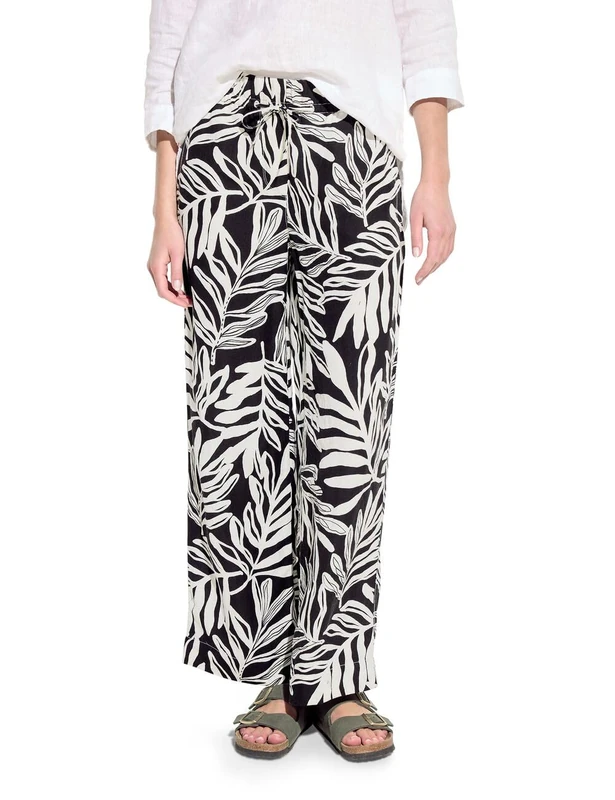 Cecil Women's LINEN_Style Neele AOP New WB, black, XS
