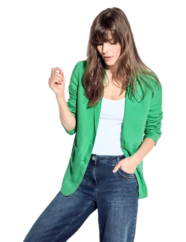Cecil Women's LINEN_Blazer, Juicy Apple Green, 6