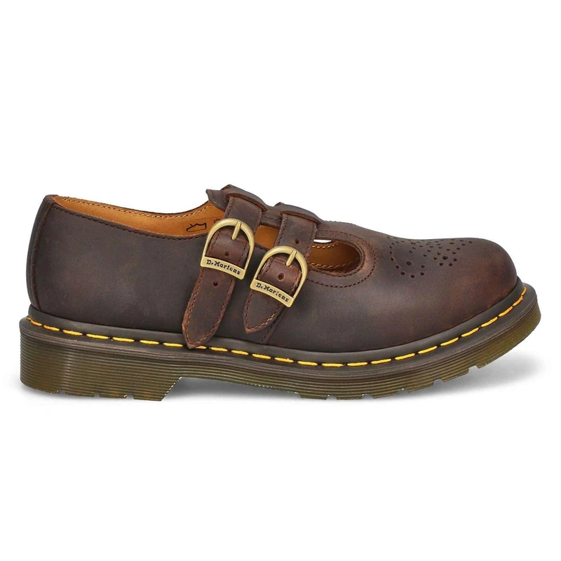 DR. MARTENS 8065 Mary Jane Shoe, Oxford Women's, Dark Brown Crazy Horse, 6.5 UK - Image 1